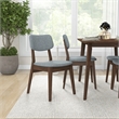 Akira Modern Solid Wood Walnut Kitchen & Dining Room Table and Chairs for 4