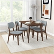 Akira Modern Solid Wood Walnut Kitchen & Dining Room Table and Chairs for 4