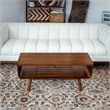 Connor Mid-Century Modern Rectangular Solid Wood Coffee Table in Brown