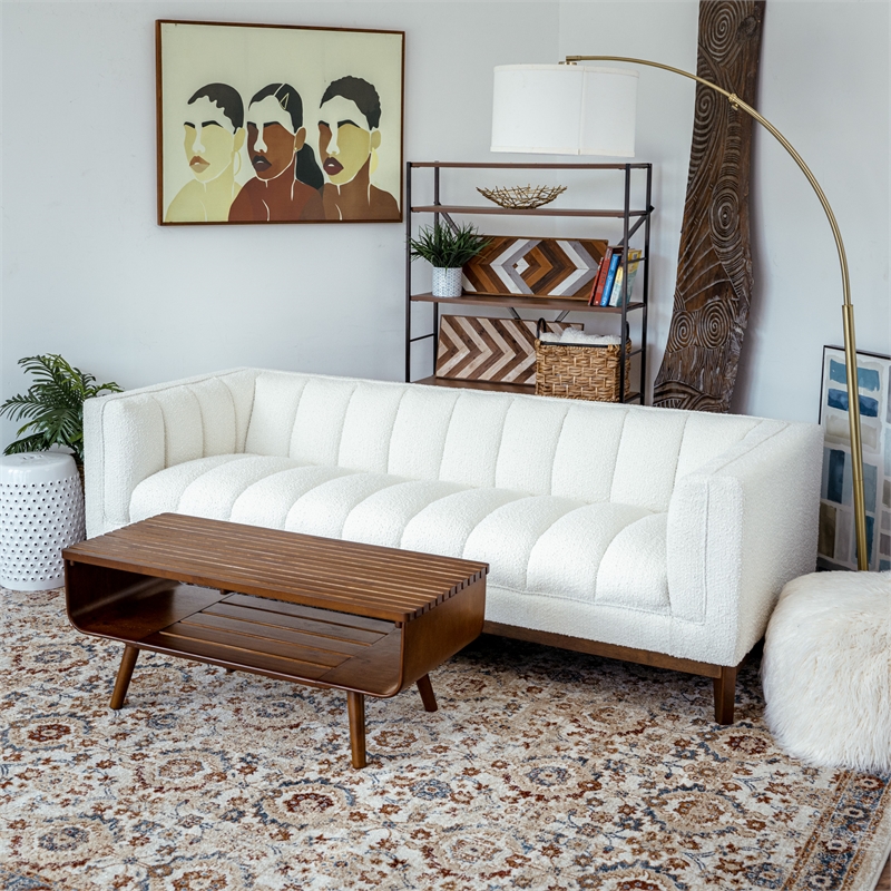 Connor Mid-Century Modern Rectangular Solid Wood Coffee Table in Brown