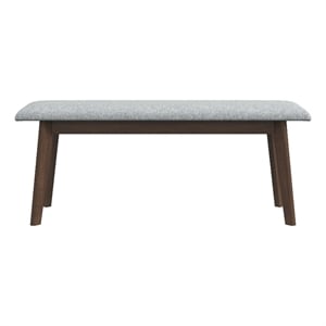 Aria Mid-Century Modern Design Large Fabric Upholstered Dining Bench in Gray