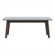 Aria Mid-Century Modern Design Large Fabric Upholstered Dining Bench in Gray