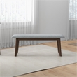 Aria Mid-Century Modern Design Large Fabric Upholstered Dining Bench in Gray