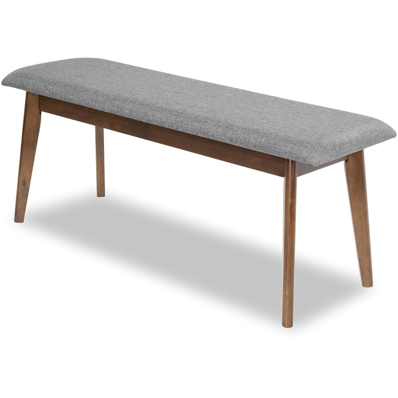 Aria Mid-Century Modern Design Small Fabric Upholstered Dining Bench - Thumbnail 3
