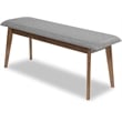 Aria Mid-Century Modern Design Small Fabric Upholstered Dining Bench in Gray