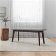 Aria Mid-Century Modern Design Small Fabric Upholstered Dining Bench in Gray
