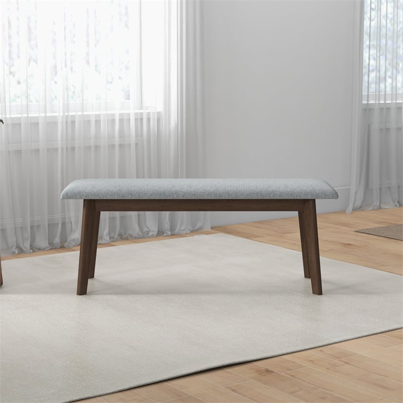Aria Mid-Century Modern Design Small Fabric Upholstered Dining Bench