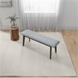 Aria Mid-Century Modern Design Small Fabric Upholstered Dining Bench in Gray