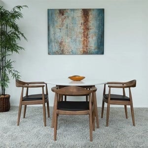 Charlotte Mid Century Modern Whitetop Dining Room&Kitchen Set for 4