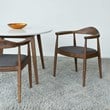 Eva Modern Solid Wood Walnut Dining Room & Kitchen Table and Chair Set of 4