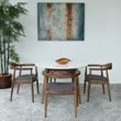 Eva Modern Solid Wood Walnut Dining Room & Kitchen Table and Chair Set of 4