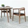5-Piece Ellen Mid-Century Dining Set Solid Wood Walnut Table and Black Chairs