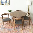 Eris Modern Solid Wood Walnut Dining Room & Kitchen Table and Chairs for 4