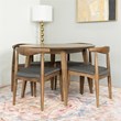 Eris Modern Solid Wood Walnut Dining Room & Kitchen Table and Chairs for 4