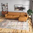 Eldorado Modern Living Room Top Leather Corner Sectional Couch in Cognac Tan