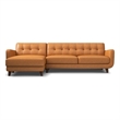 Eldorado Modern Living Room Top Leather Corner Sectional Couch in Cognac Tan