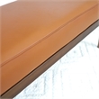 Sumatra Mid-Century Modern Rectangular Genuine Leather Bench in Tan