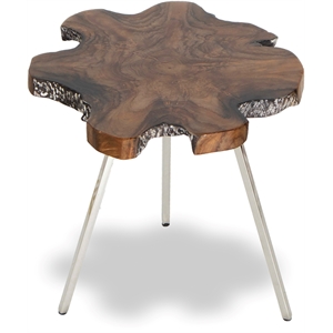 ariana mid-century modern free form solid wood end table