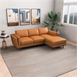 Austin Modern Tufted Living Room Top Leather Corner Sectional Sofa in Tan