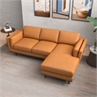 Austin Modern Tufted Living Room Top Leather Corner Sectional Sofa in Tan