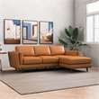 Austin Modern Tufted Living Room Top Leather Corner Sectional Sofa in Tan