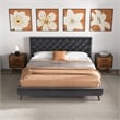 Alice Mid Century Modern Gray Velvet Upholstered King Platform Bed