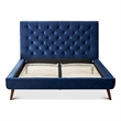 Alice Mid Century Modern Blue Velvet Upholstered Queen Platform Bed