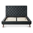 Alice Mid Century Modern Gray Velvet Upholstered Queen Platform Bed
