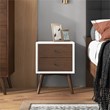 Denver Solid Wood Frame White Nightstand Tables for Bedroom and Livingroom
