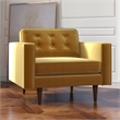 Harriet Mid Century Modern Tufted Velvet Upholstered Gold Armchair