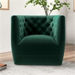 Rose Mid-Century Modern Tufted Back Velvet Swivel Chair  in Green