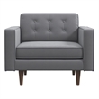 Harriet Mid Century Modern Furniture Style Velvet Accent Armchair in Gray