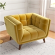 Allen Mid Century Modern Luxury Tufted Accent Velvet Armchair in Gold