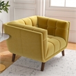 Allen Mid Century Modern Luxury Tufted Accent Velvet Armchair in Gold