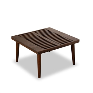 alison mid-century modern square solid wood coffee table in brown