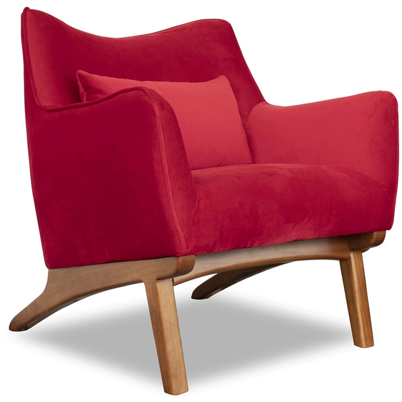 modern red velvet chair