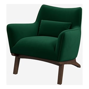 Gatsby Mid Century Modern Furniture Style Dark Green Velvet Accent Armchair
