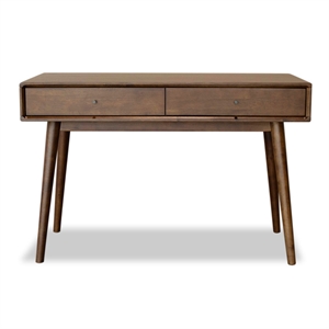 cooper mid-century modern rectangular solid wood  desk  in brown
