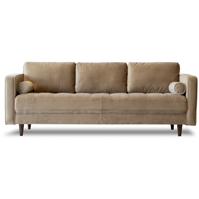 Taupe velvet couch Clearance
