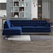 Kole Navy Blue Velvet Modern Living Room Corner Sectional Couch