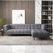 Alosio Grey Fabric Modern Living Room Corner Sectional Sofa