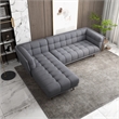 Alosio Grey Fabric Modern Living Room Corner Sectional Sofa