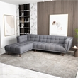 Alosio Grey Fabric Modern Living Room Corner Sectional Sofa
