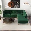 Kole Green Velvet Modern Living Room Corner Sectional Couch