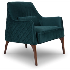 arle mid-century modern tight back velvet upholstered armchair