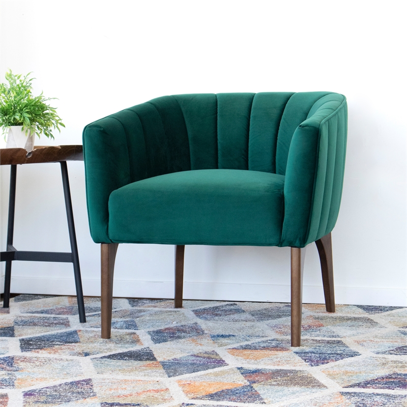 Mid Century Modern Callie Green Velvet Accent Chair ASH0123