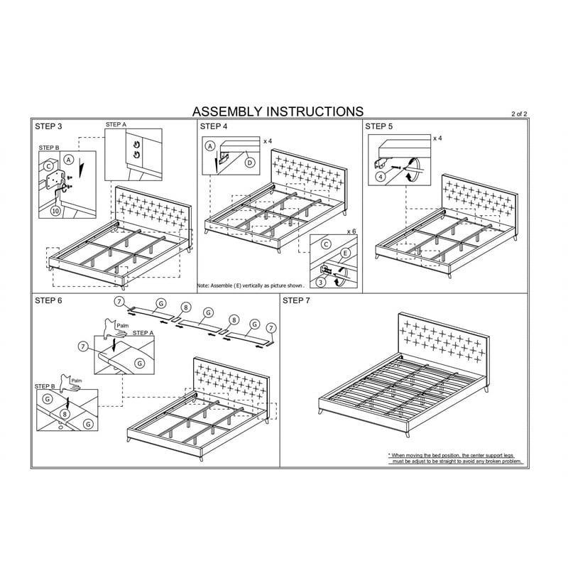 Davlon Mid Century Modern Gray Fabric Upholstered King Platform Bed