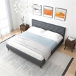 Davlon Mid Century Modern Gray Fabric Upholstered King Platform Bed