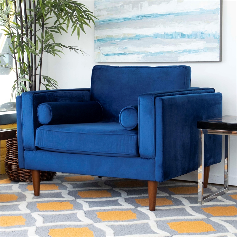 Mid Century Modern Hudson Blue Lounge Chair - ASH4650