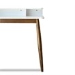 Phoenix Mid-Century Modern Rectangular Solid Wood Desk in White